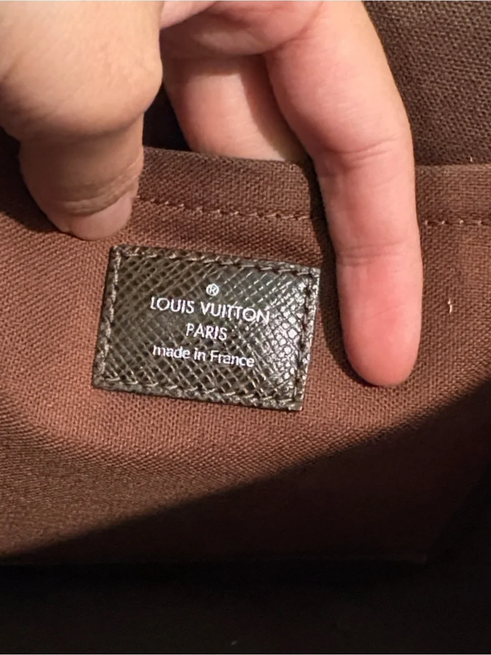 Louis Vuitton Andrei Brown Taiga Crossbody Bag